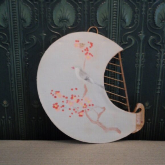 vintage wicker fan wall decor peacock - Picture 2 of 2